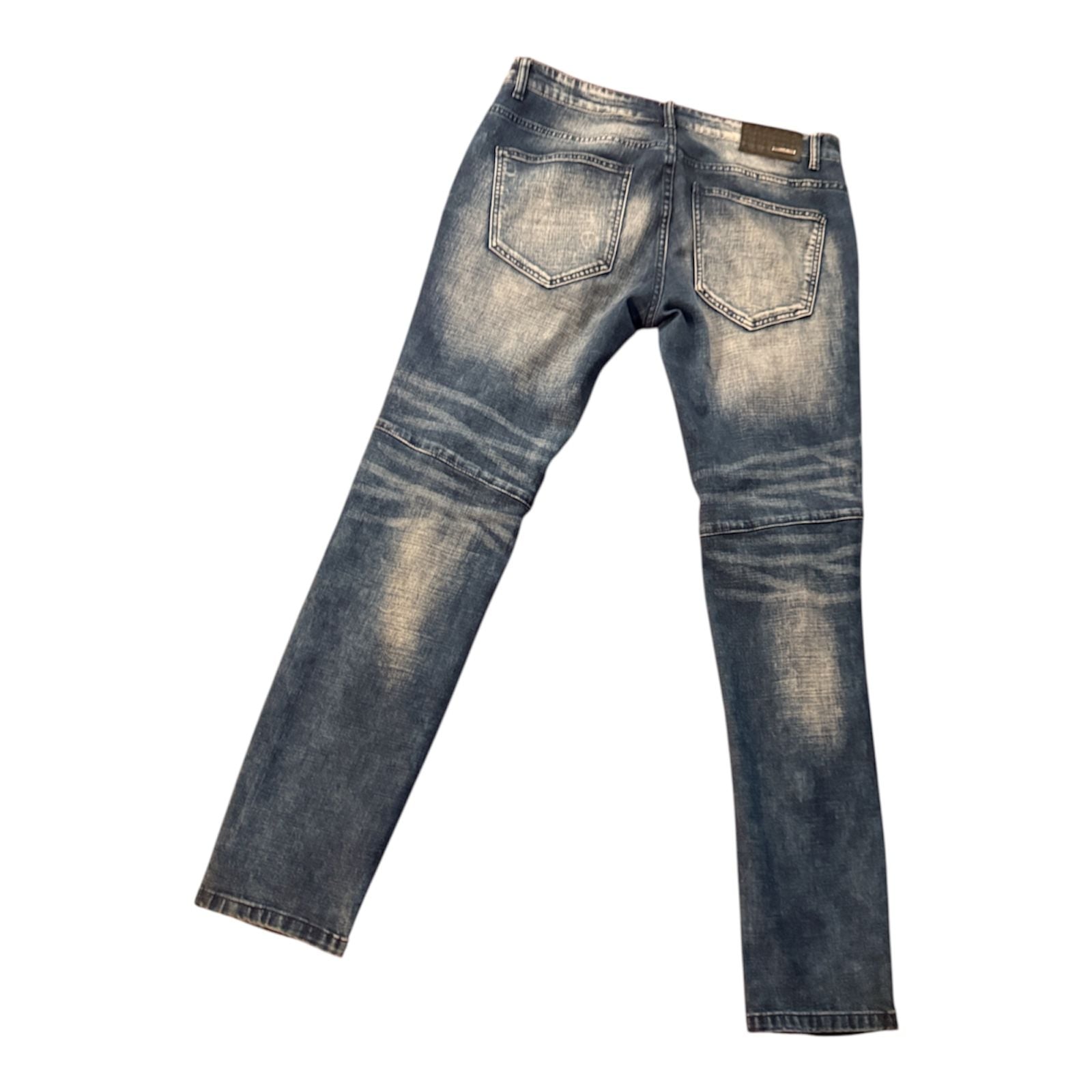 Legendary Royalty Distressed Biker Denim Jeans Blue 3