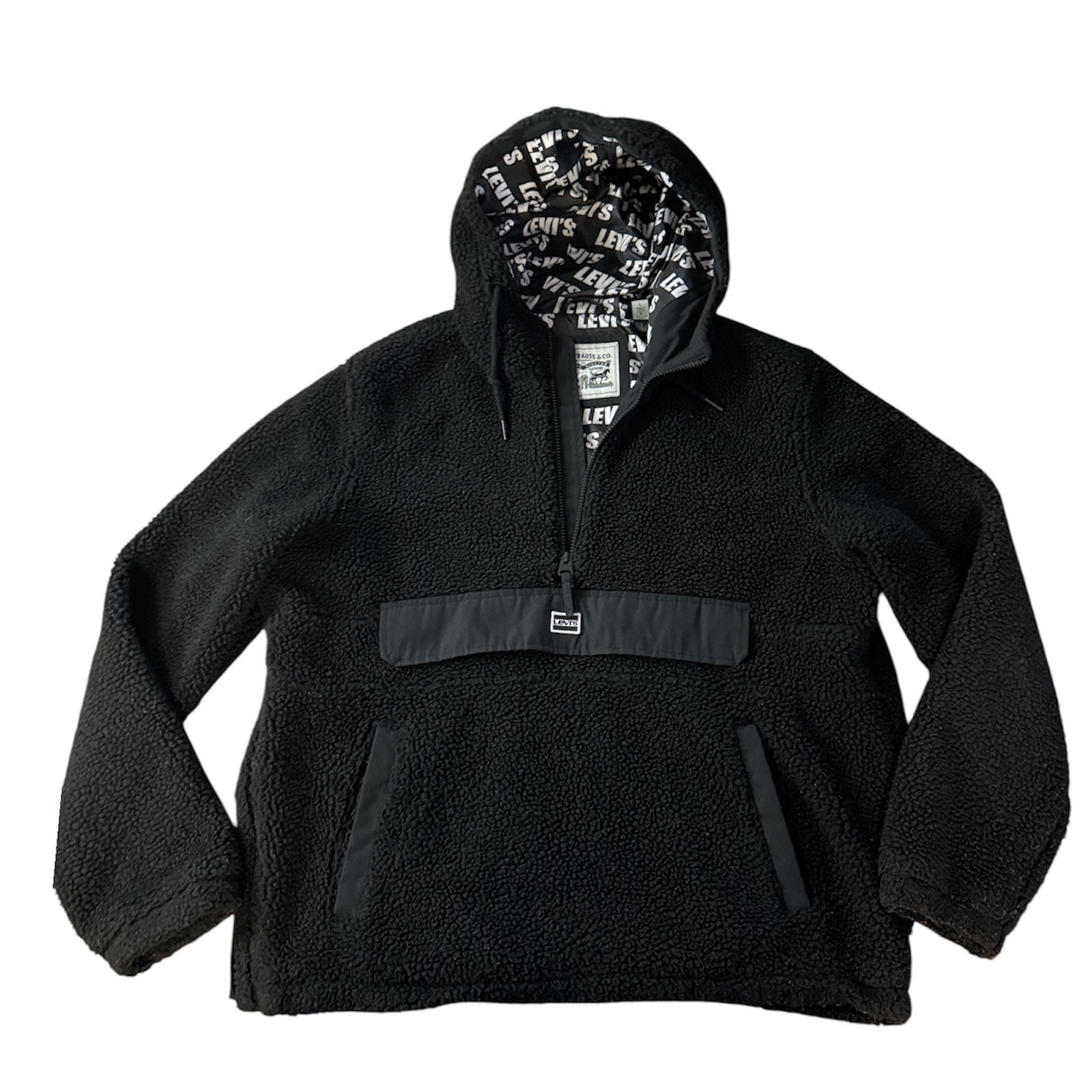 Levi's Sherpa Quarter Zip Hoodie Black 2