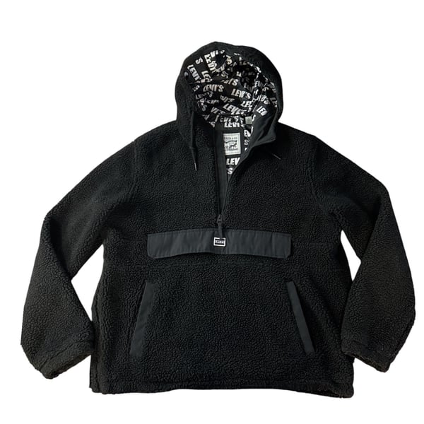 Levi's Sherpa Quarter Zip Hoodie Black