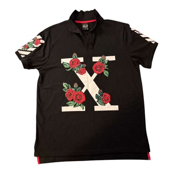 KRSP The Florio Rosas Polo Size XL Black Graphic Rose