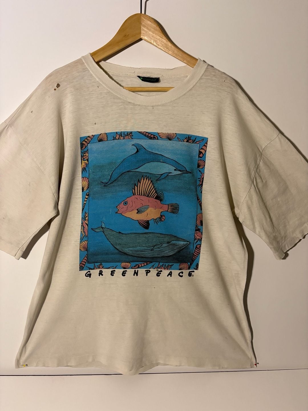 Greenpeace Vintage Ocean Graphic T-Shirt Size L 2