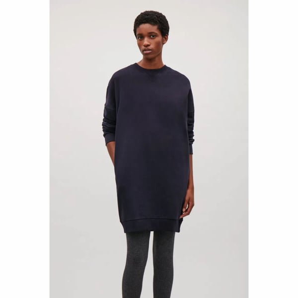  COS Sweatshirt Dress with V-Stitch Detail Minimalist S