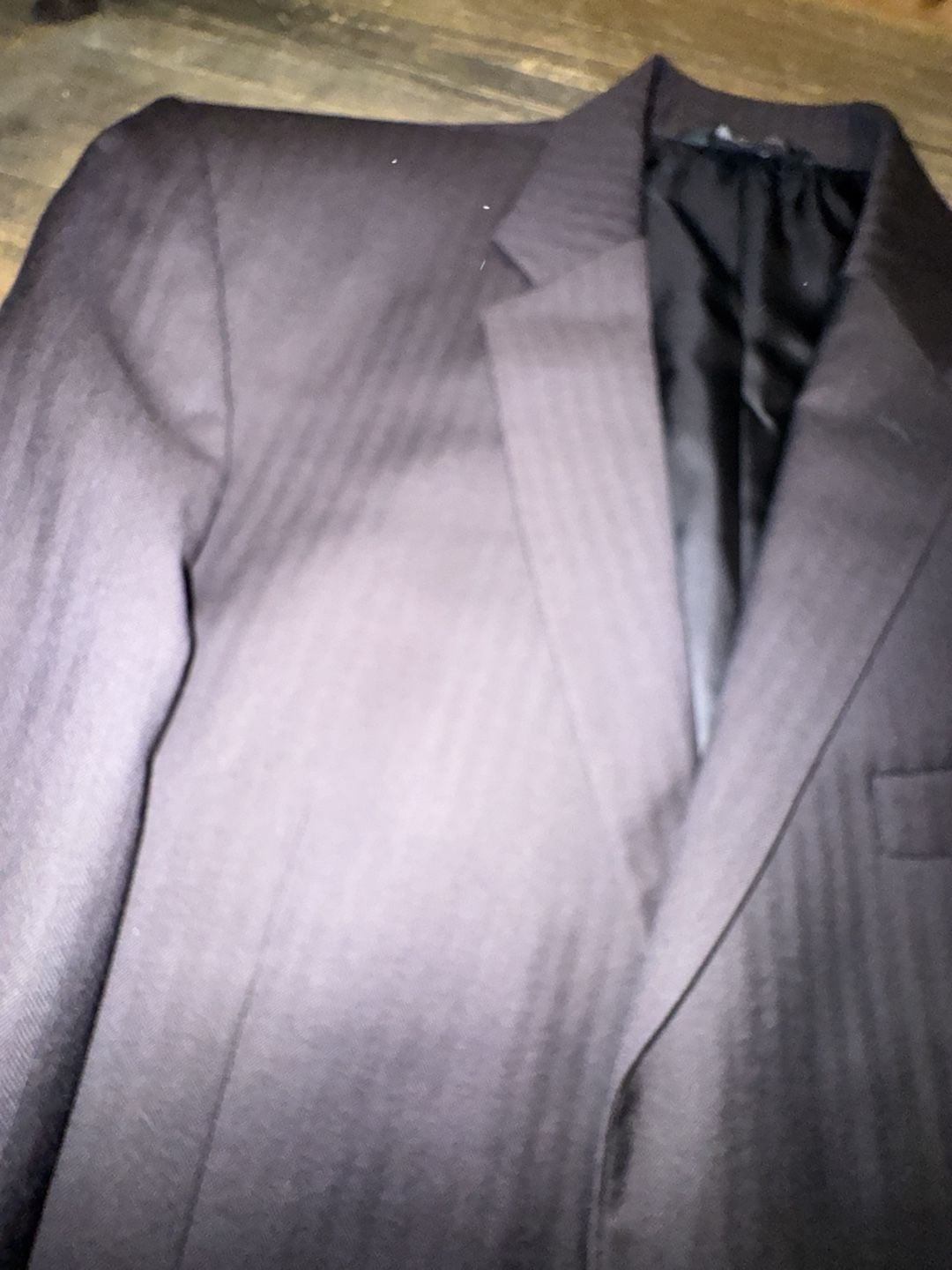 Classy Jos. A. Bank Wool Suit Blazer Jacket Size 41 RG Black Herringbone 17