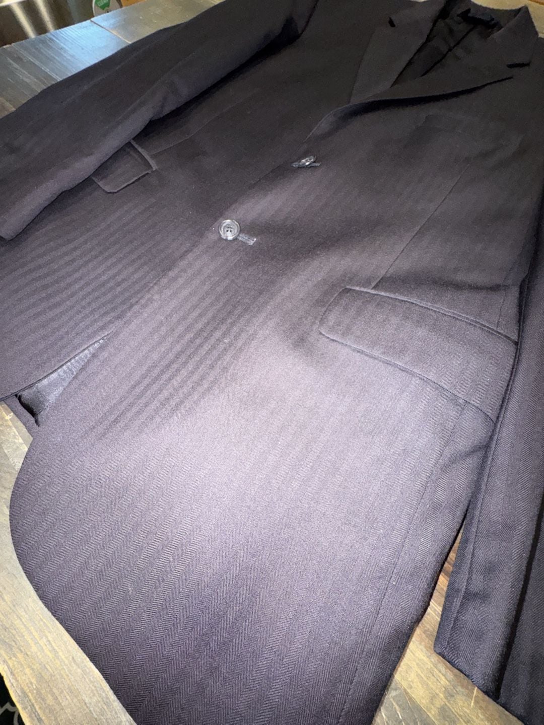 Classy Jos. A. Bank Wool Suit Blazer Jacket Size 41 RG Black Herringbone 20