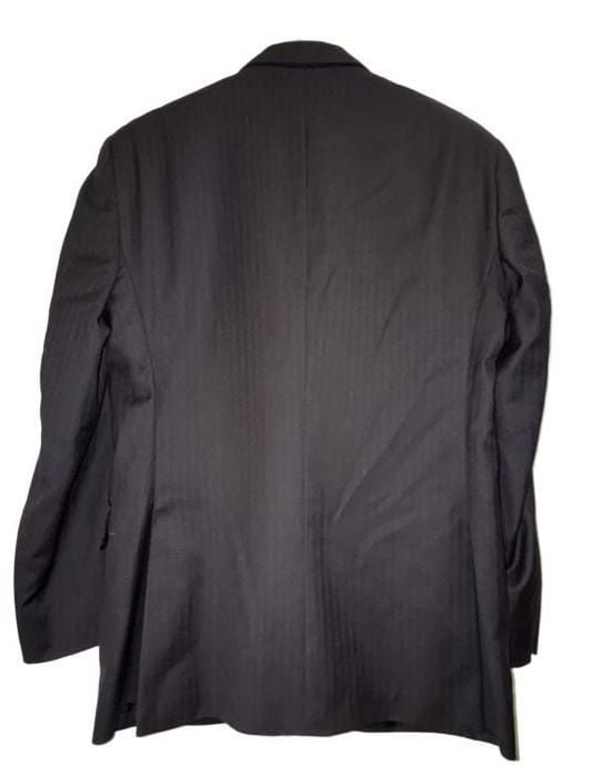 Classy Jos. A. Bank Wool Suit Blazer Jacket Size 41 RG Black Herringbone 5