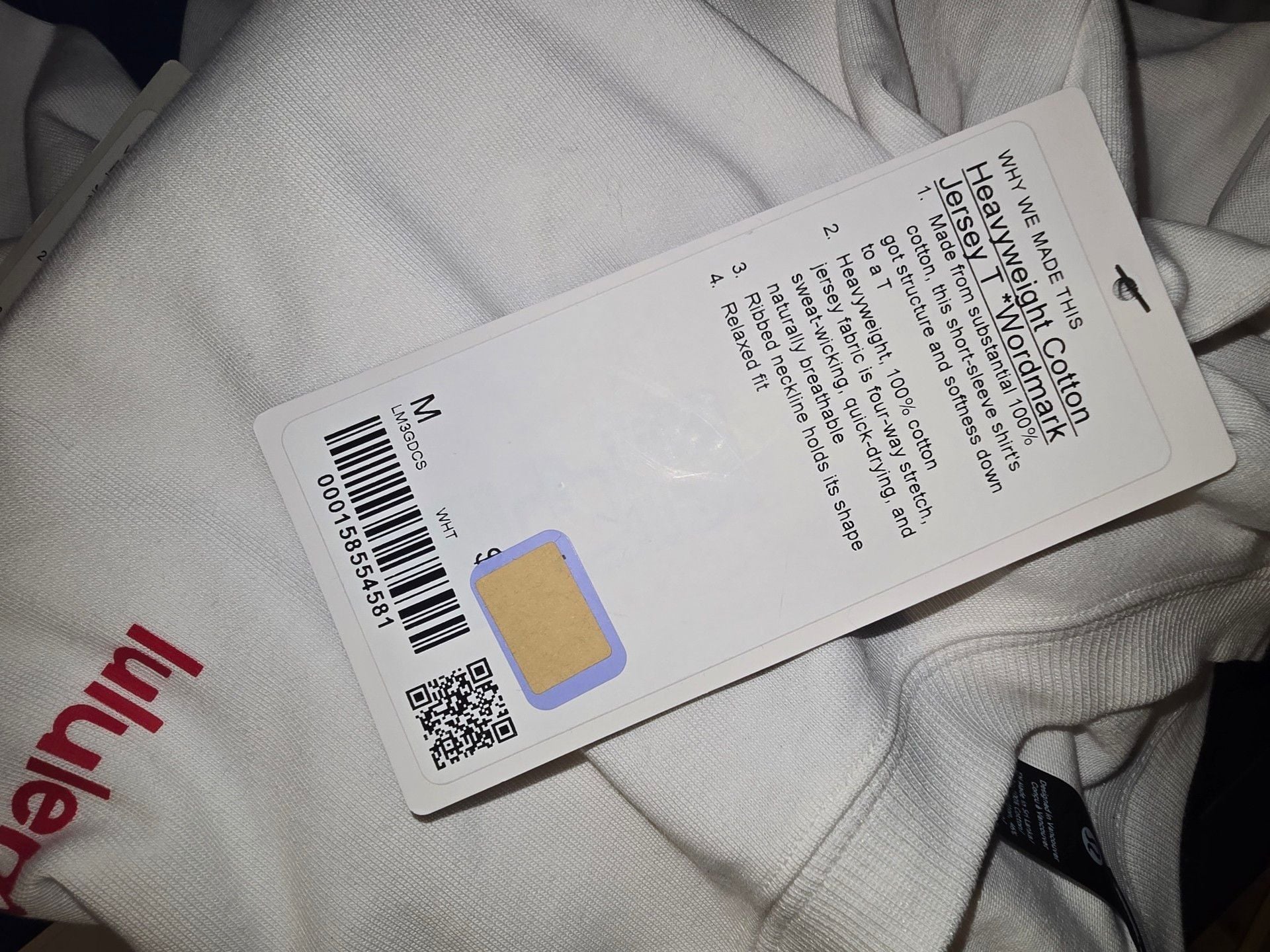 023 Lululemon Heavyweight Cotton Jersey T *Wordmark Size MEDIUM White 6