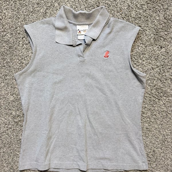 Walt Disney World Sleeveless Polo Size L Gray Mickey Mouse