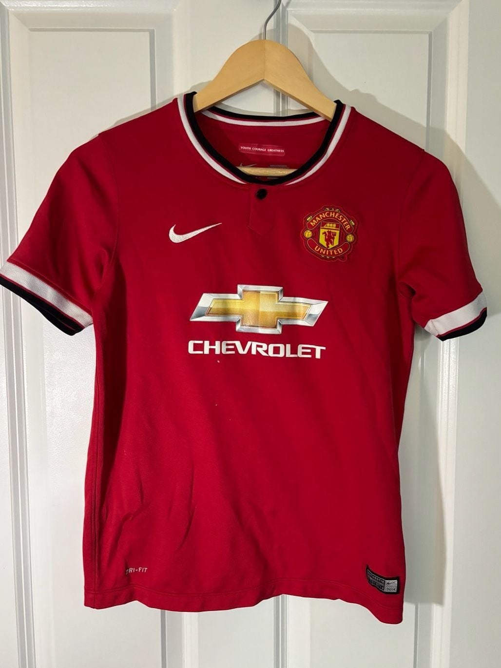 Nike Manchester United 2014/15 Home Jersey Size L Red Chevrolet Football 2
