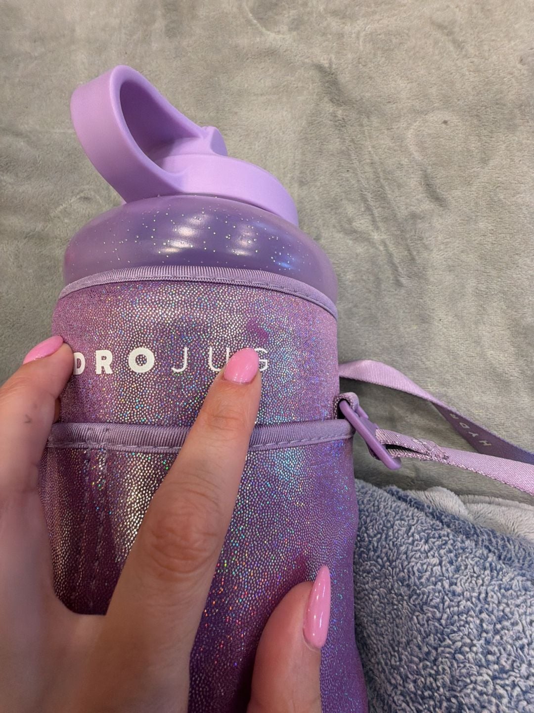 HydroJug Lilac Water Bottle with Galaxy Sleeve 4