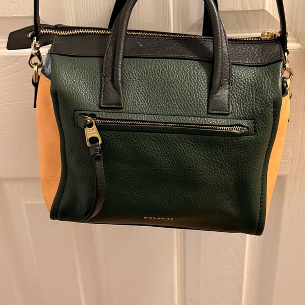 Coach Bleecker Pinnacle Mixed Media Leather Carryall Satchel Bag F27994