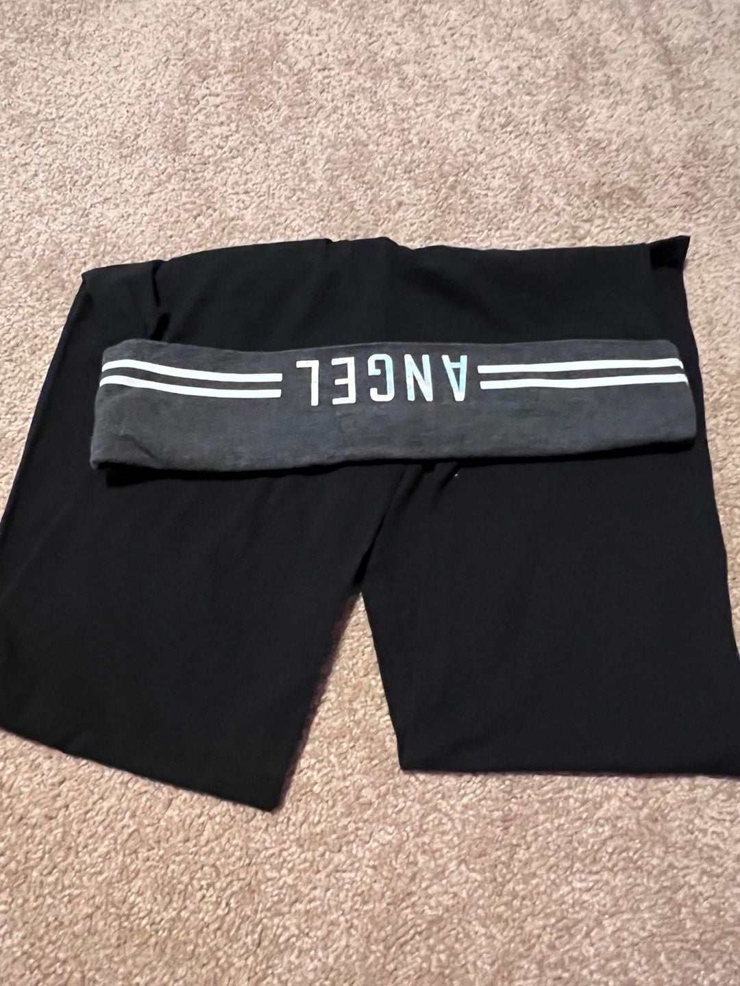 Victoria's Secret Angel Foldover Yoga Pants Size L Short Black 3