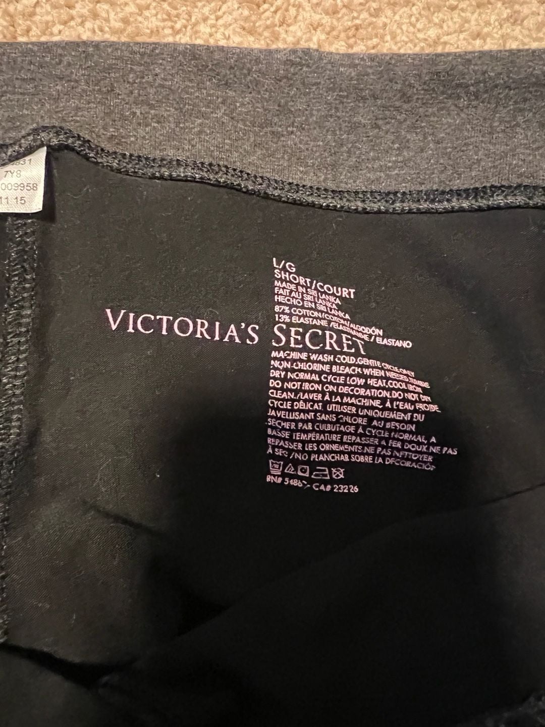 Victoria's Secret Angel Foldover Yoga Pants Size L Short Black 4