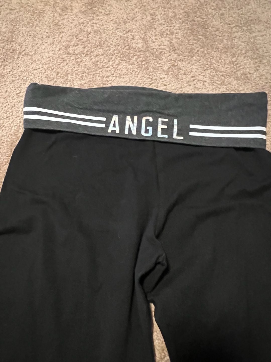 Victoria's Secret Angel Foldover Yoga Pants Size L Short Black 6