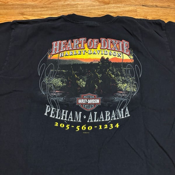 Harley-Davidson T-Shirt Size XL Pelham Alabama Heart Of Dixie Black Graphic