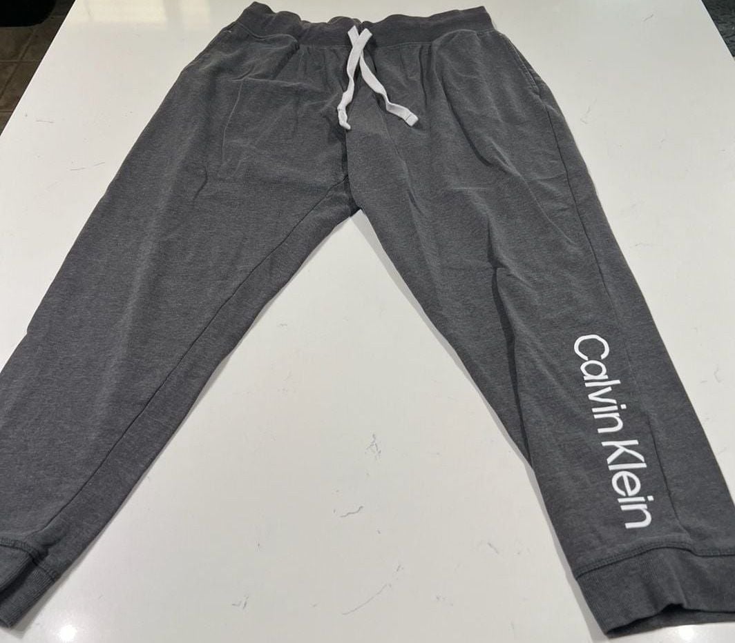 Calvin Klein Grey Logo Sleepwear Jogger Sweatpants Size XL 60/40 cotton blend 2