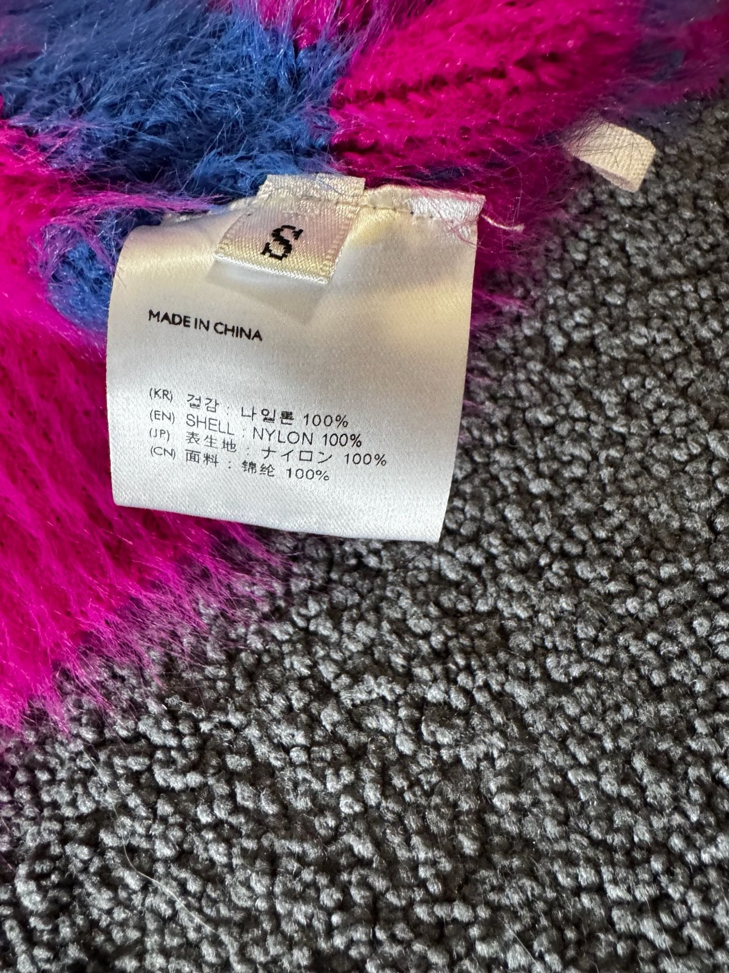 Andersson Bell Striped Fuzzy V-Neck Sweater Size S Pink Blue 6