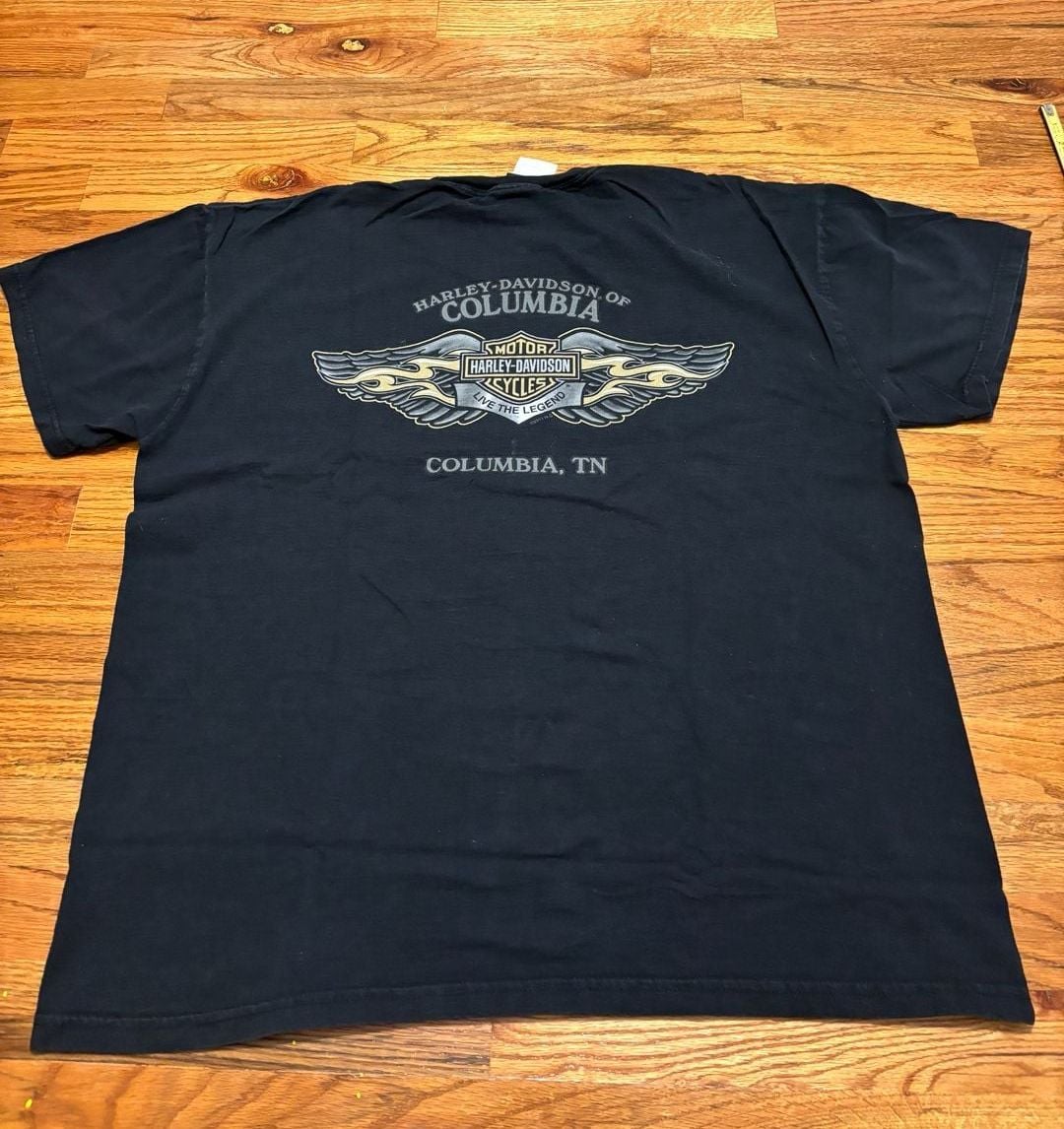 Harley Davidson Columbia TN Graphic T Shirt Black 3