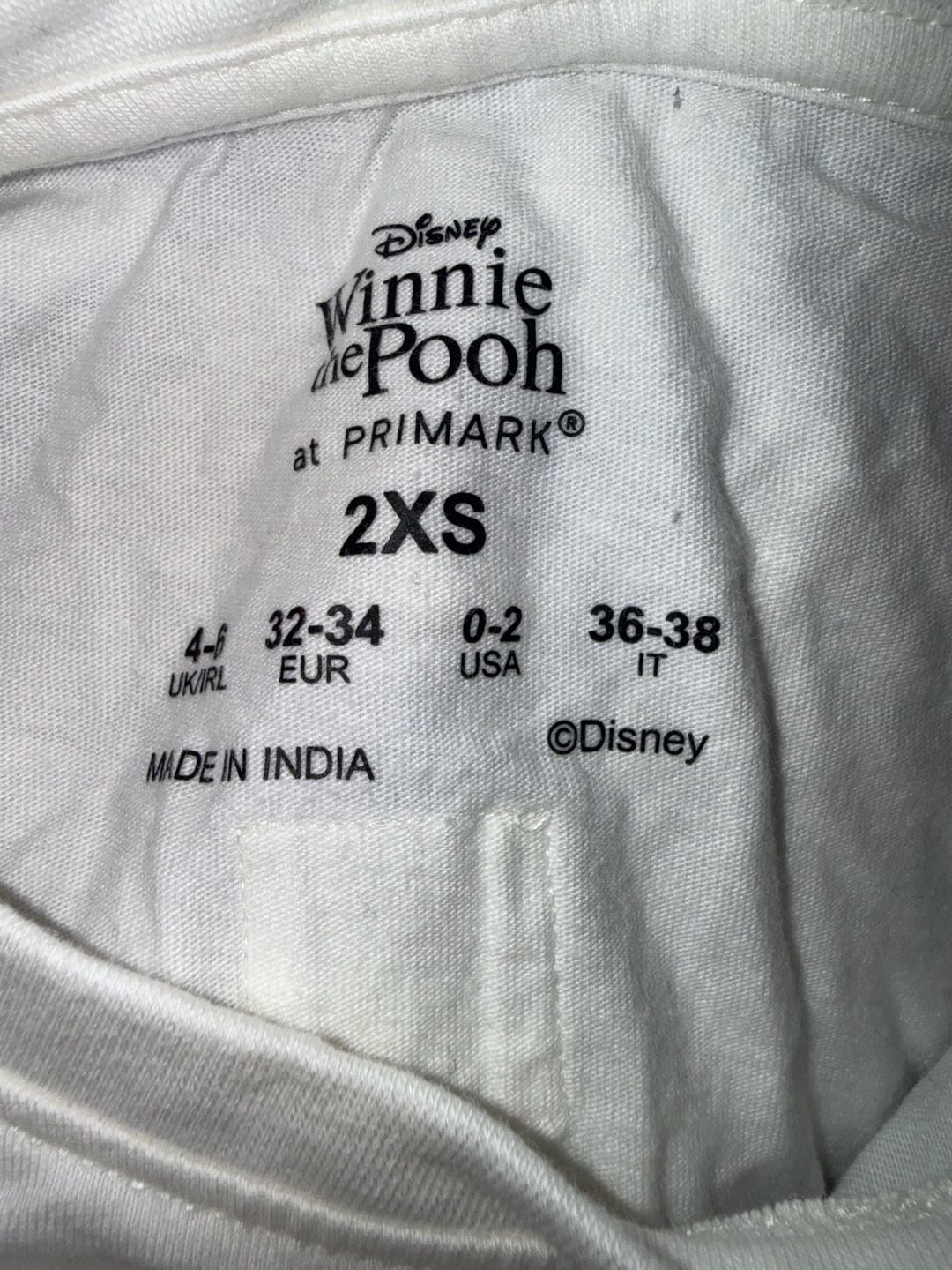 Primark Disney Winnie the Pooh Pajama Set Size 0-2White Crop Top Shorts 5