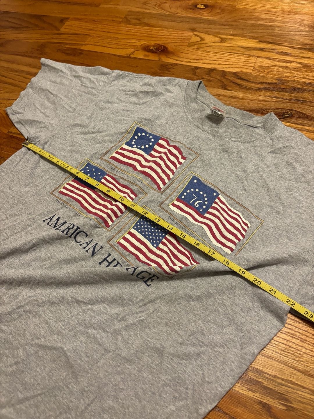 Anvil American Heritage American Flags T-Shirt Size XL Gray 6