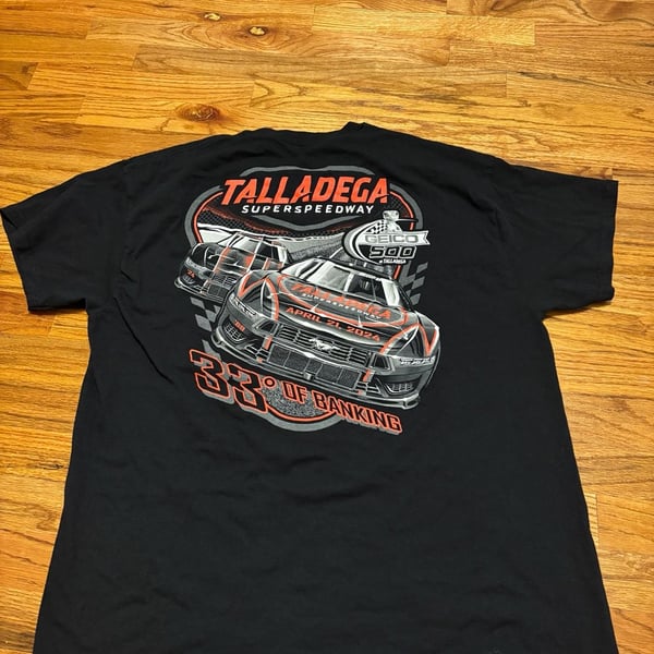 NASCAR Geico 500 Talladega T-Shirt Size XL Black April 21 2024 Event Graphic