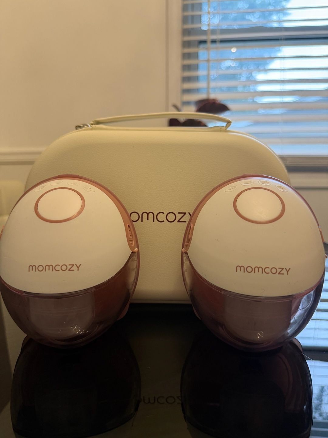 Momcozy M6 Mobile Hands-Free Breast Pump Double Set with Case 1