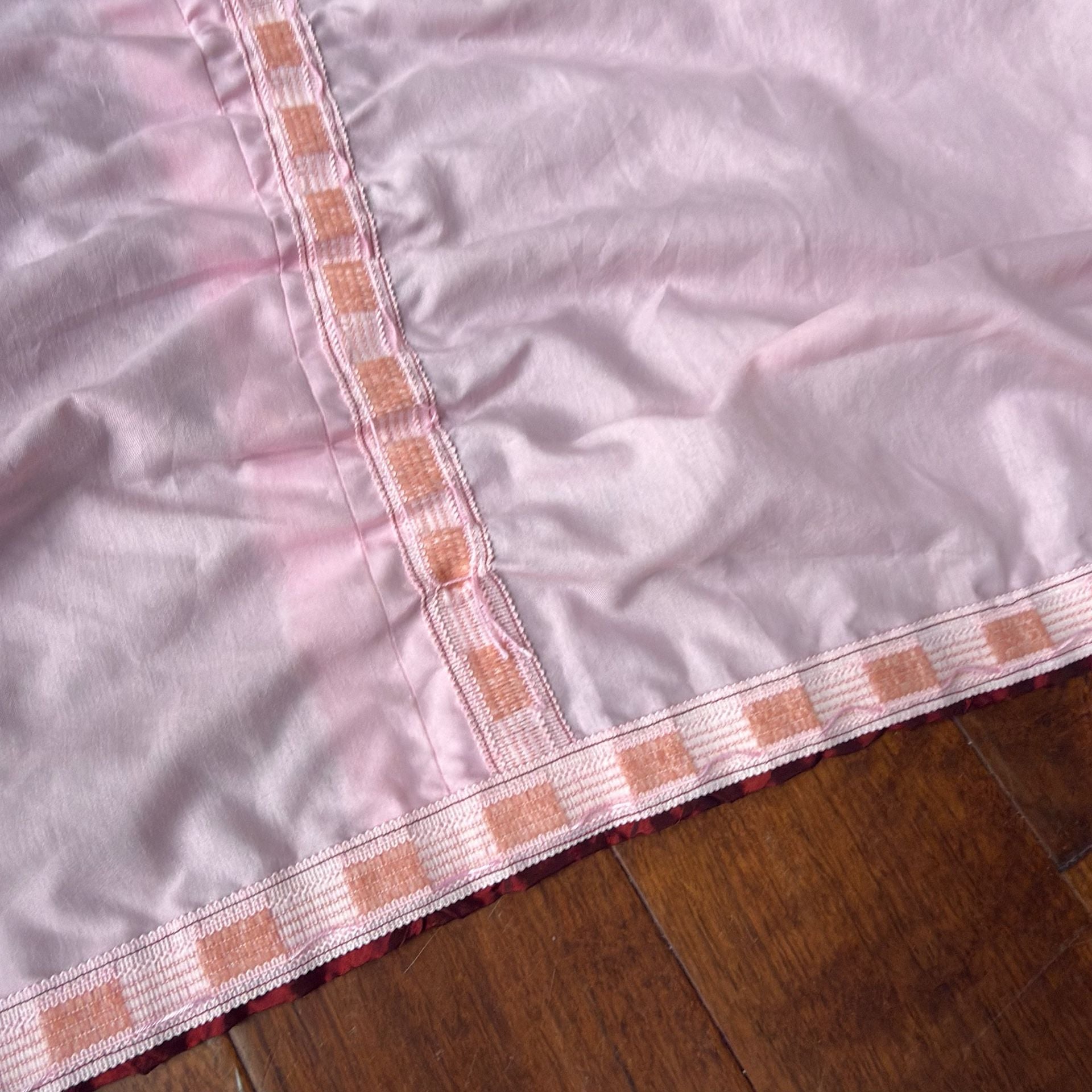 Burgundy Taffeta Pleated Ruffle Curtain Drapery Panel Lined 144” x 88” Elegant 6