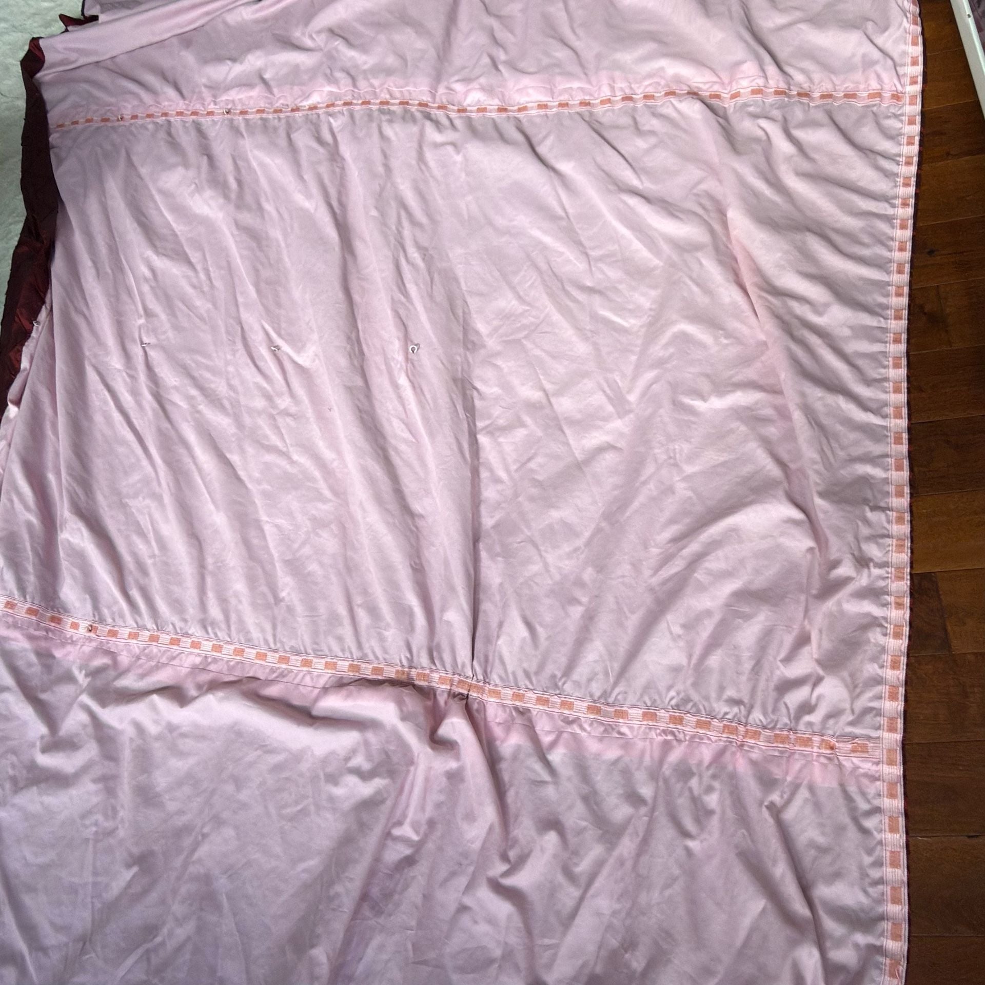 Burgundy Taffeta Pleated Ruffle Curtain Drapery Panel Lined 144” x 88” Elegant 7