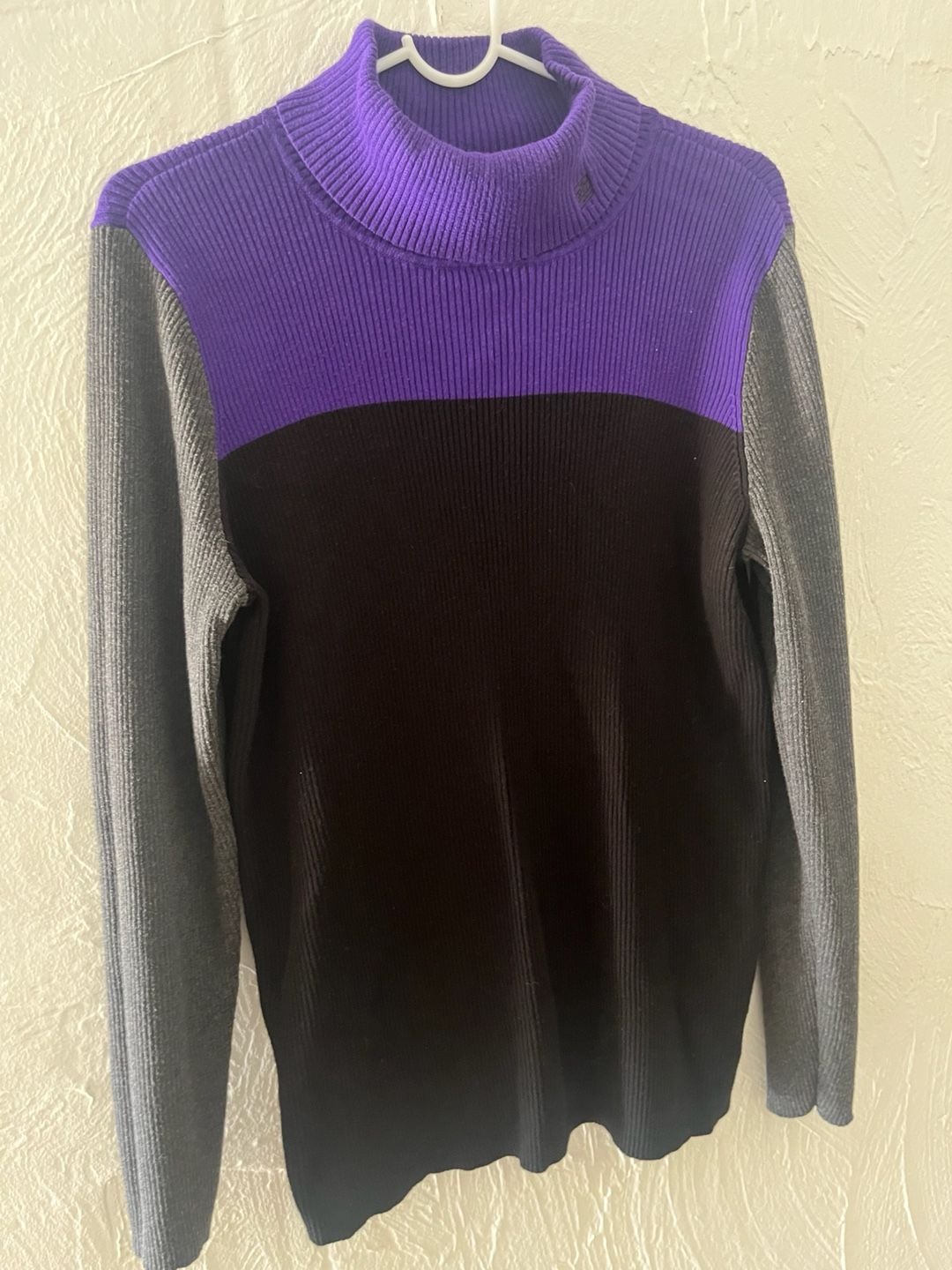 Lauren Ralph Lauren Ribbed Colorblock Turtleneck Sweater Size XL 4
