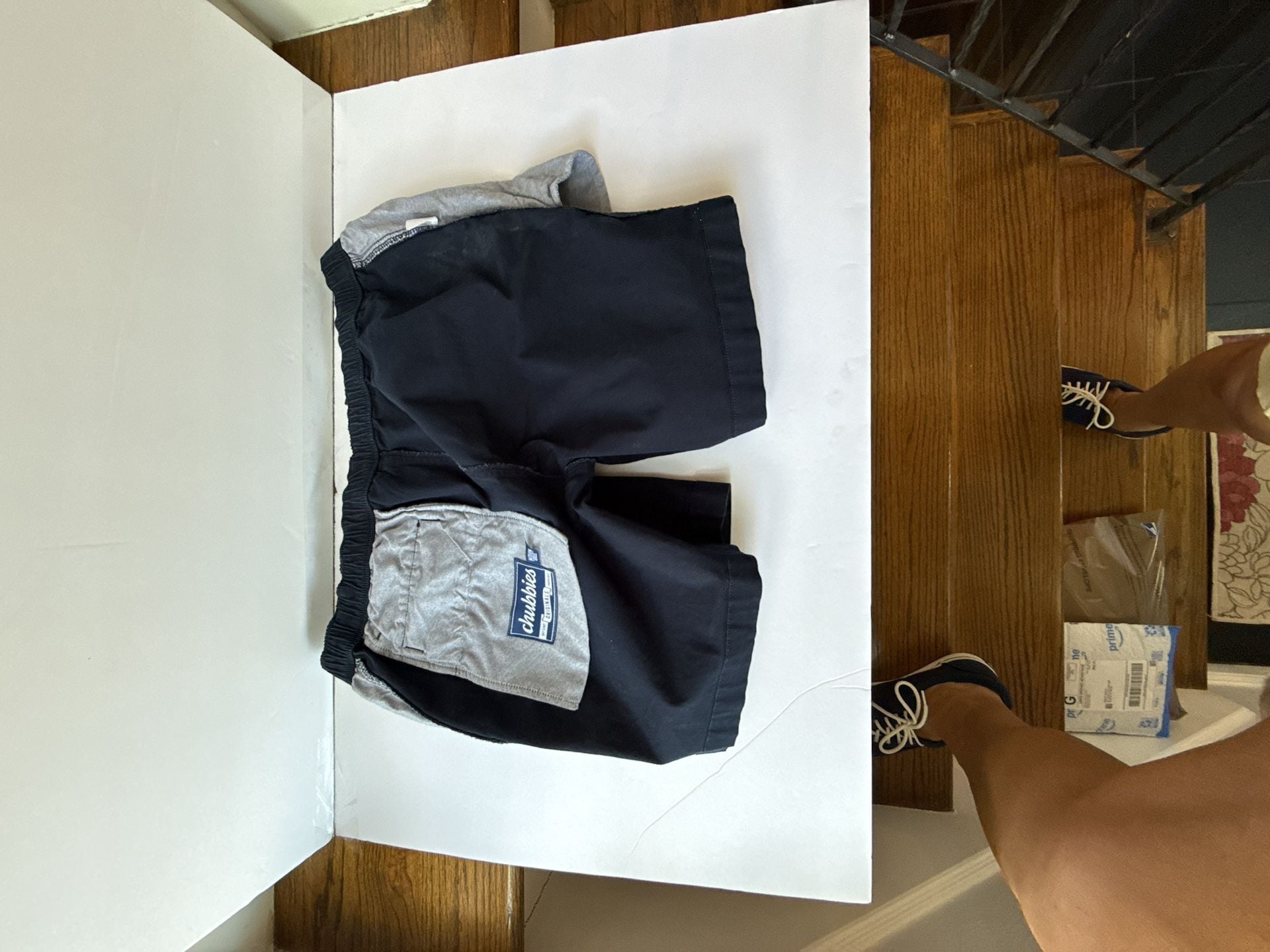 Chubbies Shorts Navy Blue Stretch Cotton Elastic Waist 6