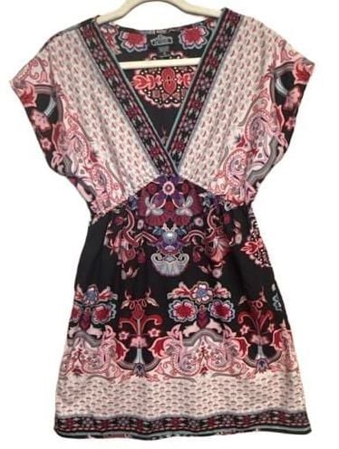FairyCore Y2K Angie Boho Dress Size S V-Neck Floral Mixed Print 3