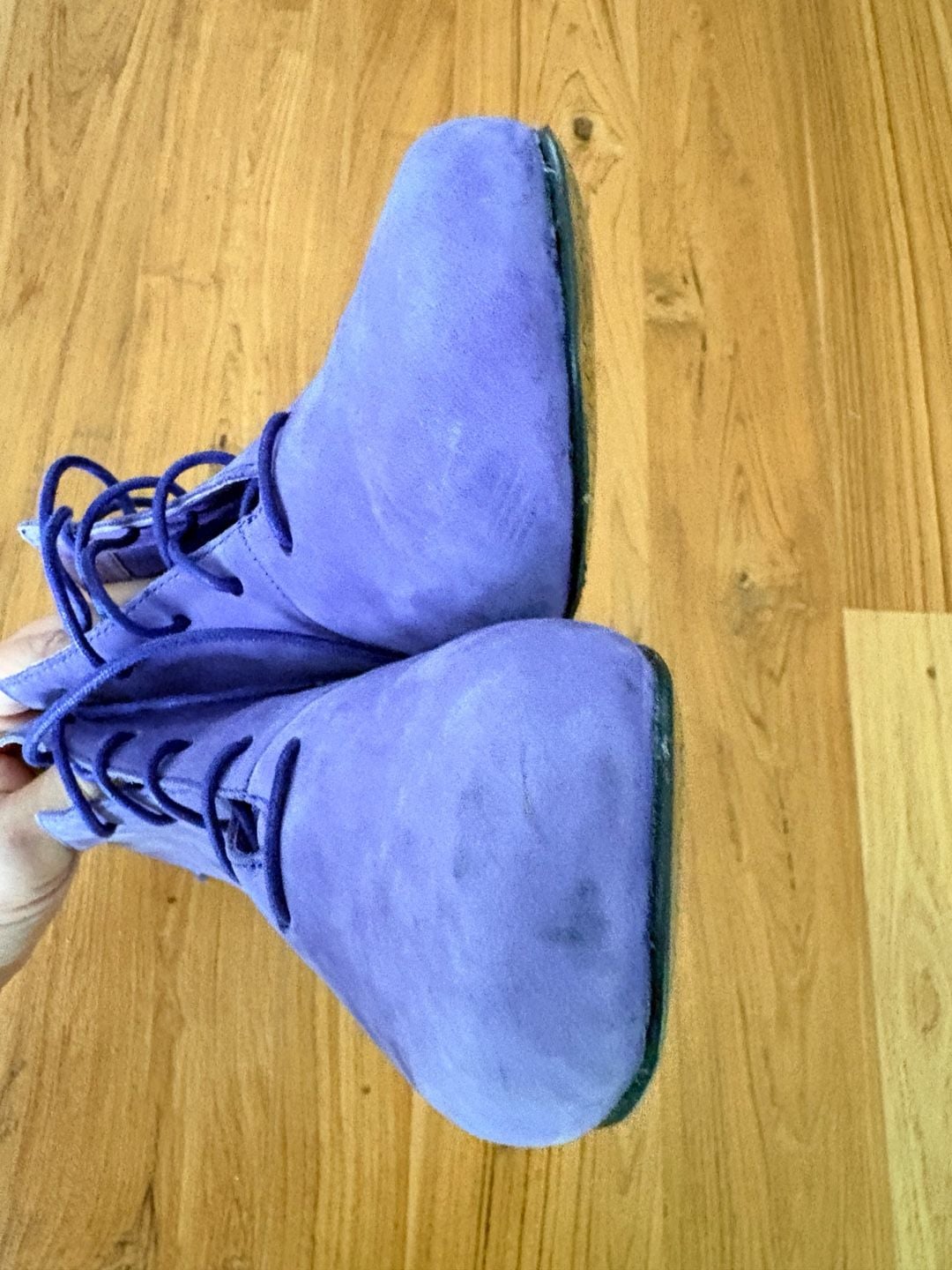 Camper Lace Up Ankle Boots Purple Suede Booties Ladies Size 36/US 5.5-6 10
