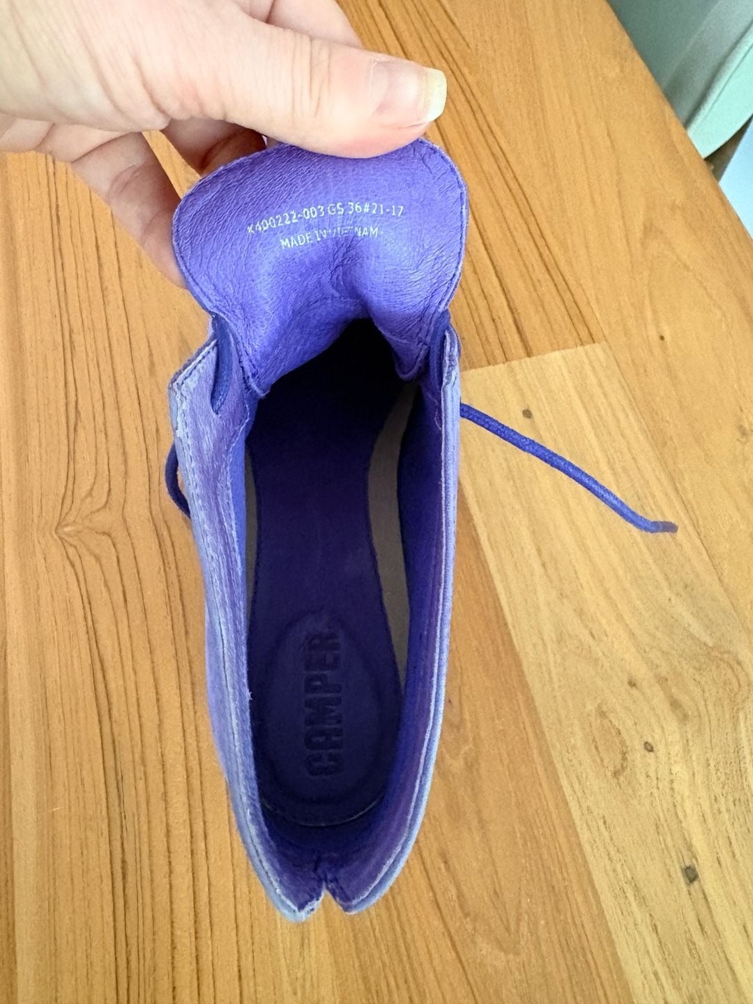 Camper Lace Up Ankle Boots Purple Suede Booties Ladies Size 36/US 5.5-6 11