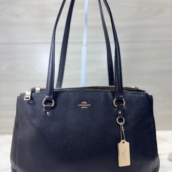 Coach Stanton Carryall Tote Bag Black Leather Gold Hardware