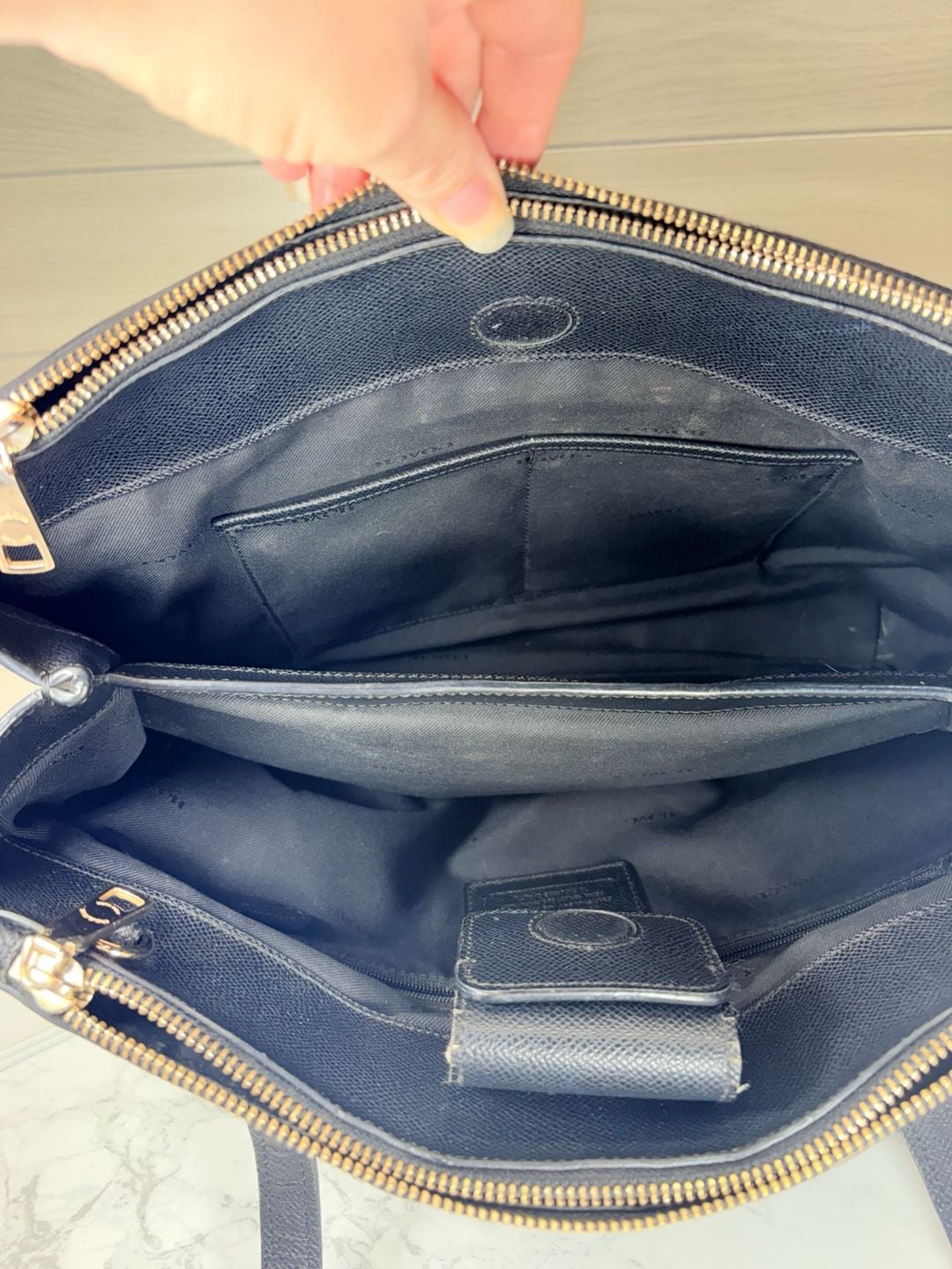 Coach Stanton Carryall Tote Bag Black Leather Gold Hardware 7