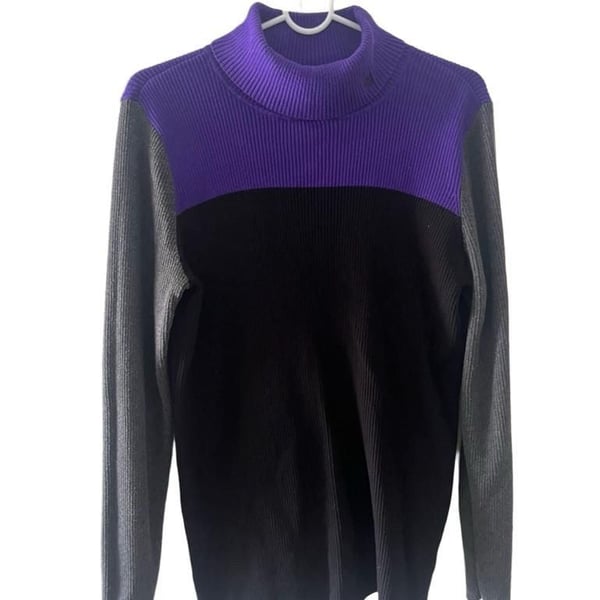 Lauren Ralph Lauren Ribbed Colorblock Turtleneck Sweater Size XL
