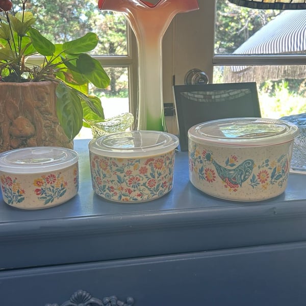 The Pioneer Woman Mazie 6-Piece Round Ceramic Bowl Set With Lids