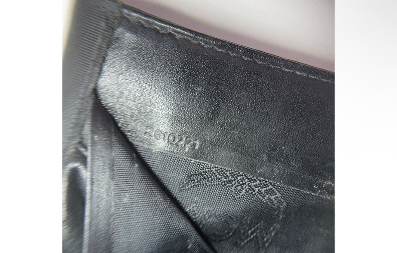 MCM Monogram Embossed Trifold Wallet Black Leather 4