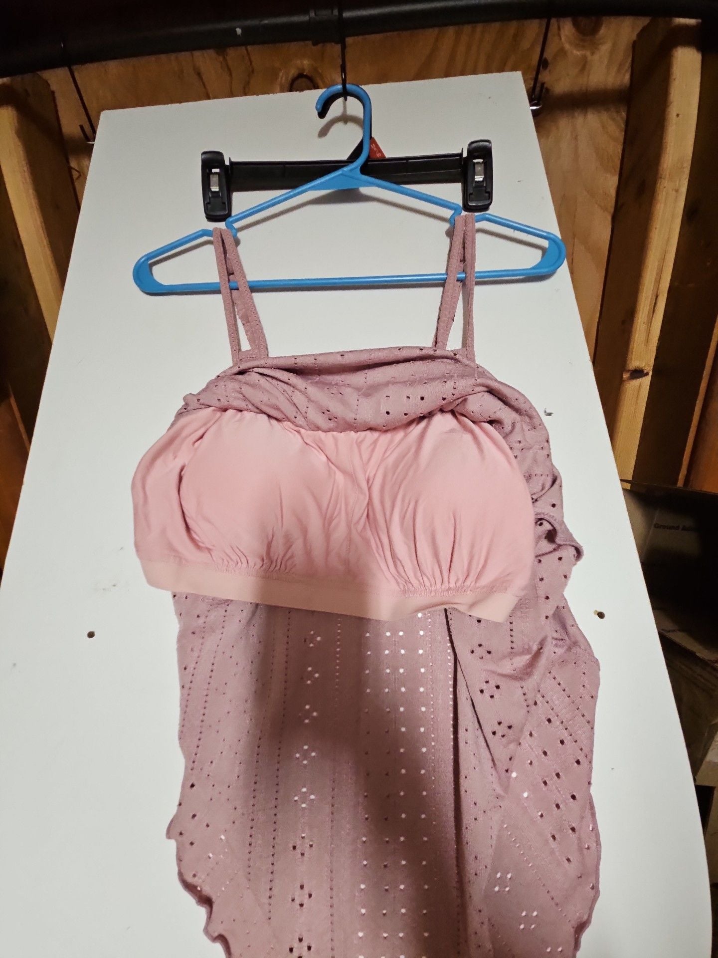 (335) V for City Tank Top Pink Built In Bra 3