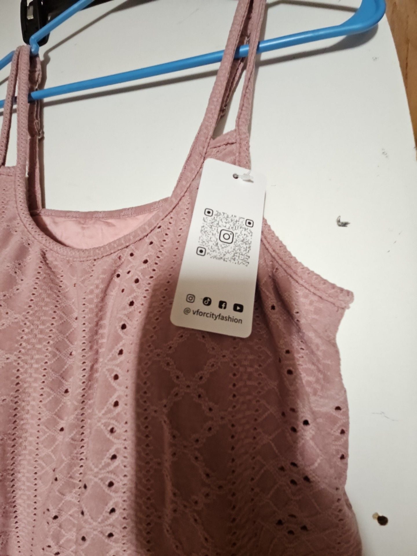 (335) V for City Tank Top Pink Built In Bra 4