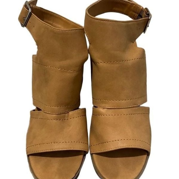 Dolce Vita Brista Heels Size 8 Tan Open Toe Ankle Booties