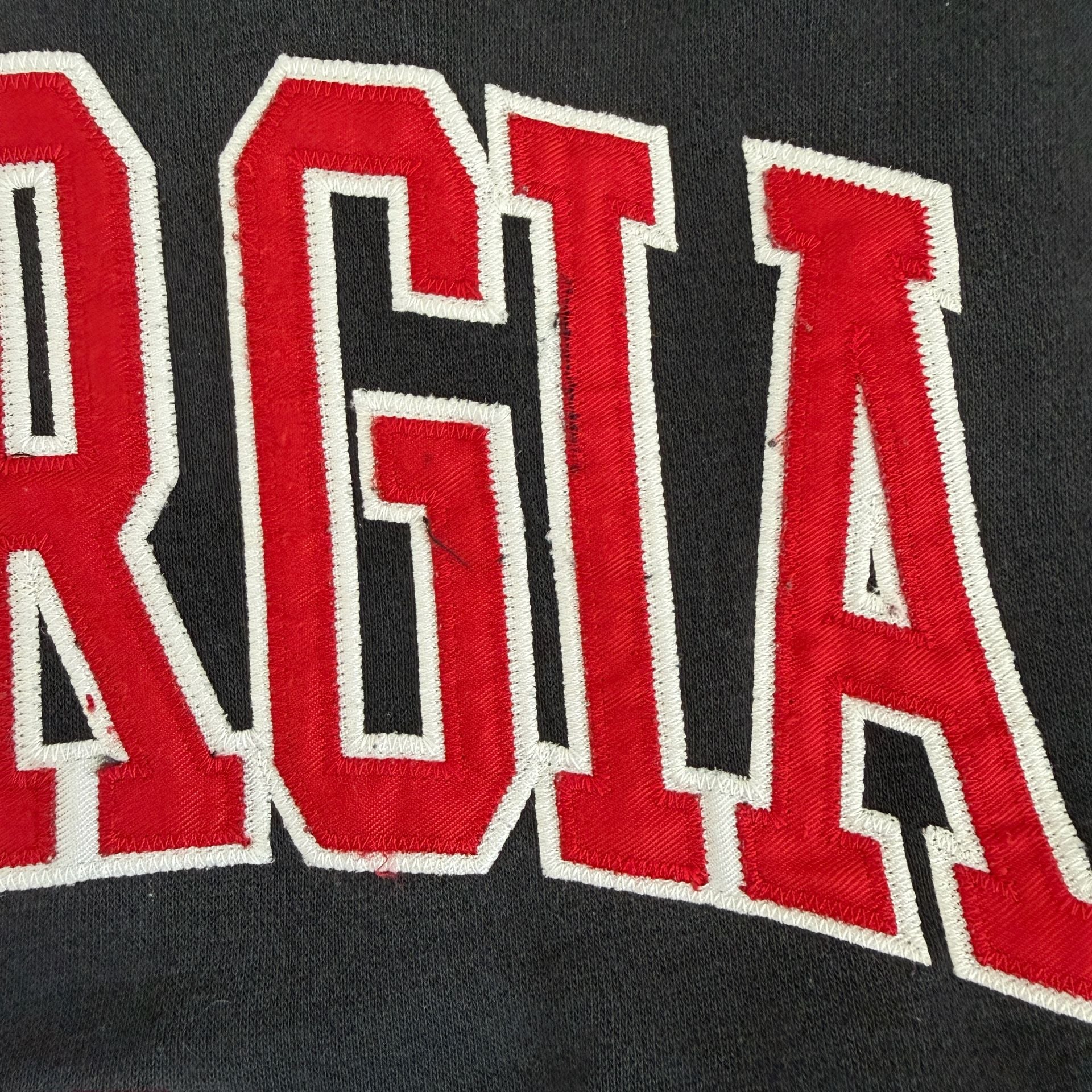J. America Georgia Bulldogs Hoodie Size L Black Red Applique NCAA 3