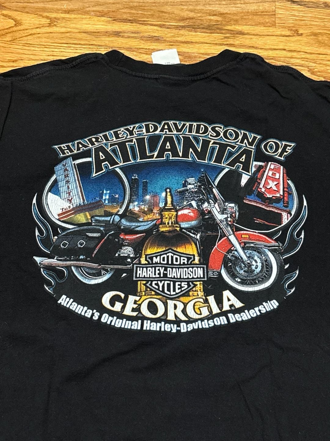 Harley Davidson Atlanta Georgia T-Shirt Black Graphic Tee 2
