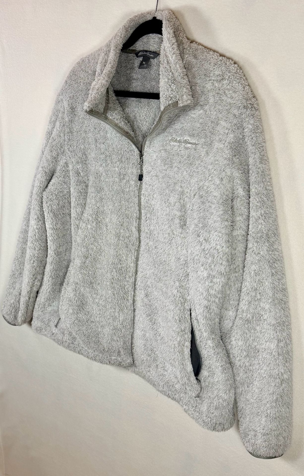 Women’s Eddie Bauer Fleece Jacket, 2XL, Gray, Full Zip Sherpa Fuzz 4