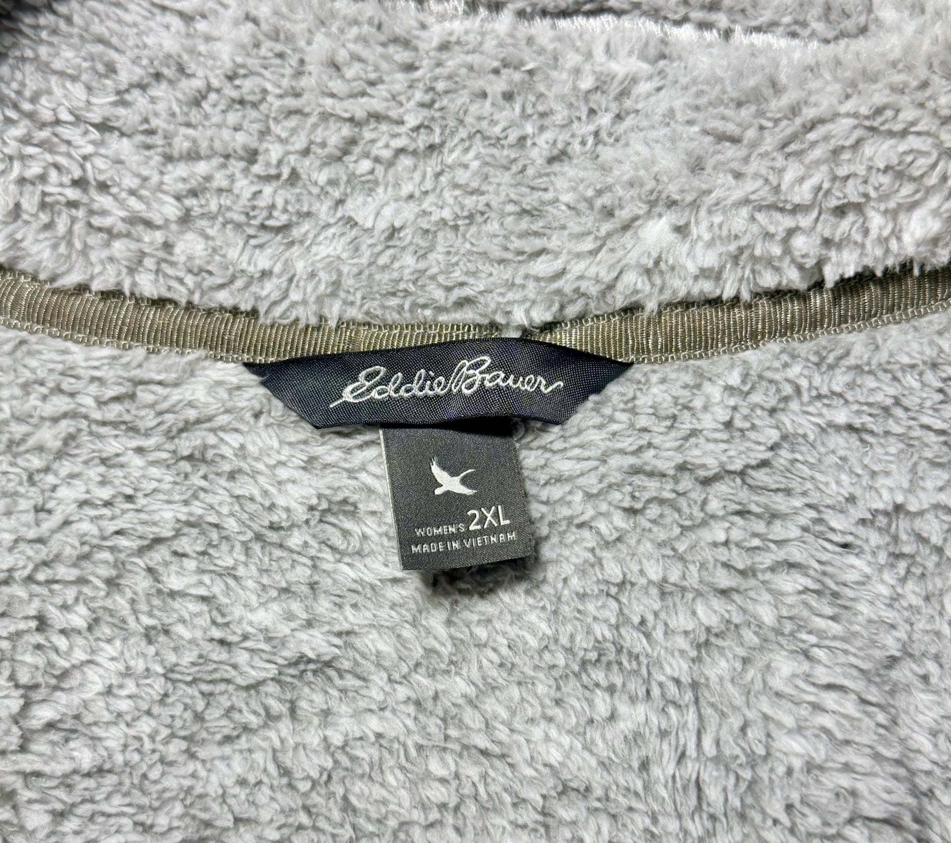 Women’s Eddie Bauer Fleece Jacket, 2XL, Gray, Full Zip Sherpa Fuzz 8