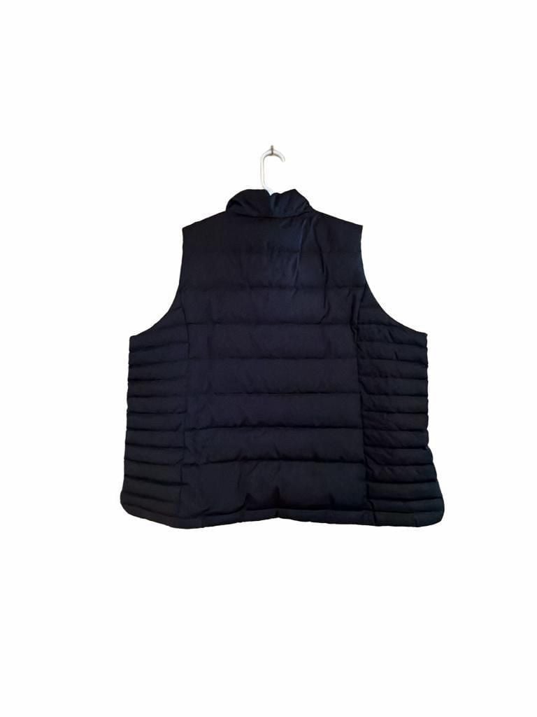 Lands' End Down Puffer Vest Size 2X 20W-22W Black Full Zip 5