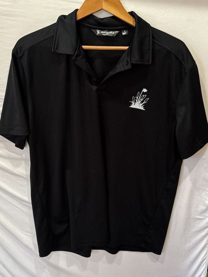 Bramble Hill Black Golf Polo Shirt with Cattails Logo Size L
O870 2