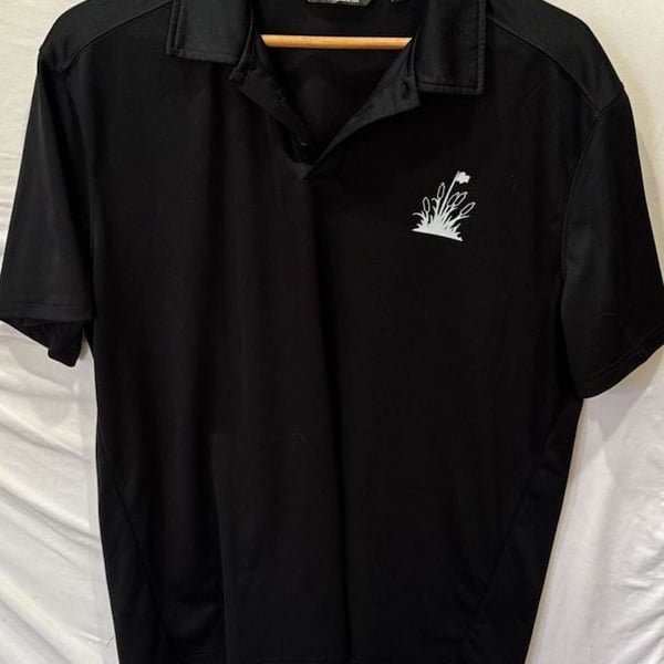 Bramble Hill Black Golf Polo Shirt with Cattails Logo Size L
O870