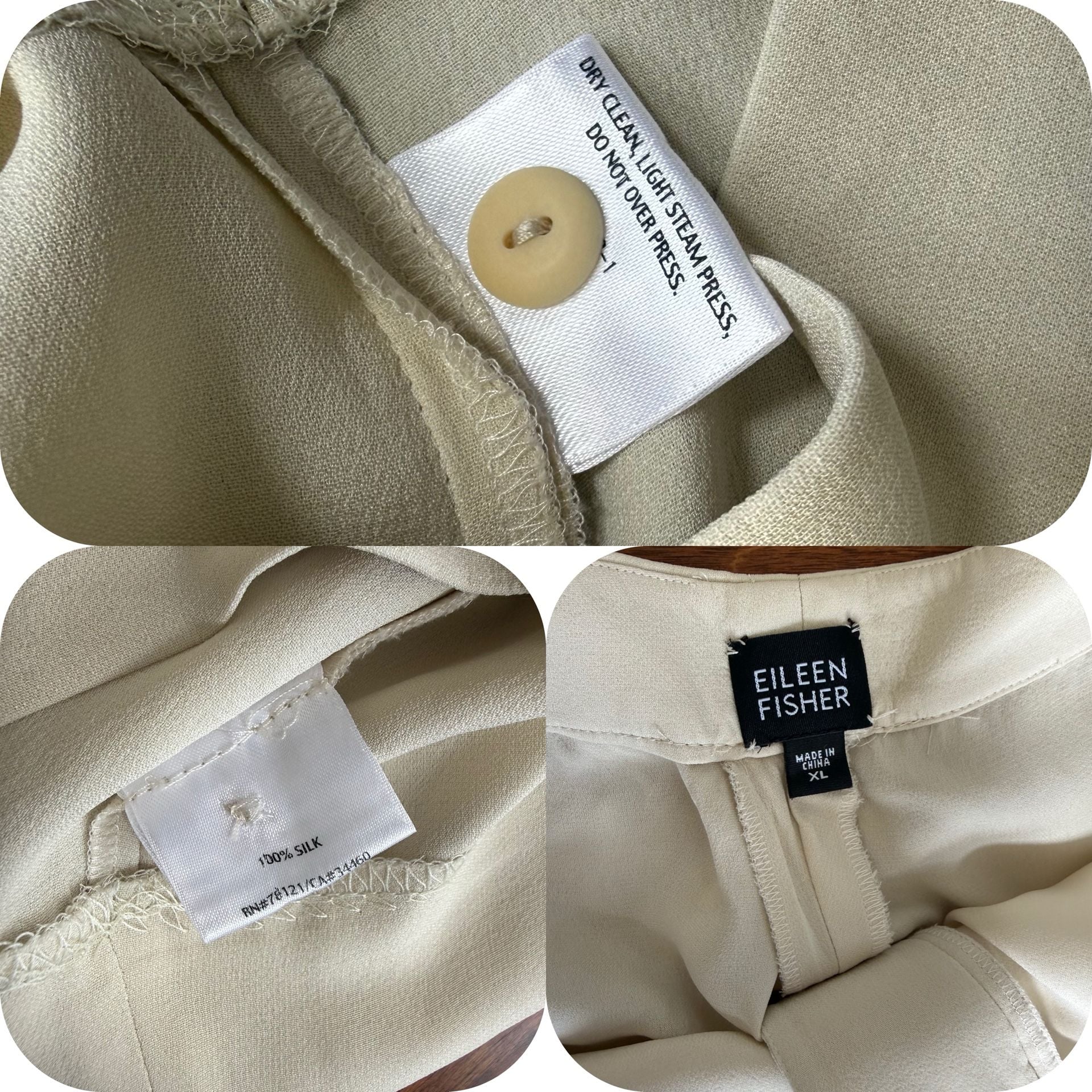 Eileen Fisher Silk Cropped Pants Size XL White Relaxed Straight Leg 5