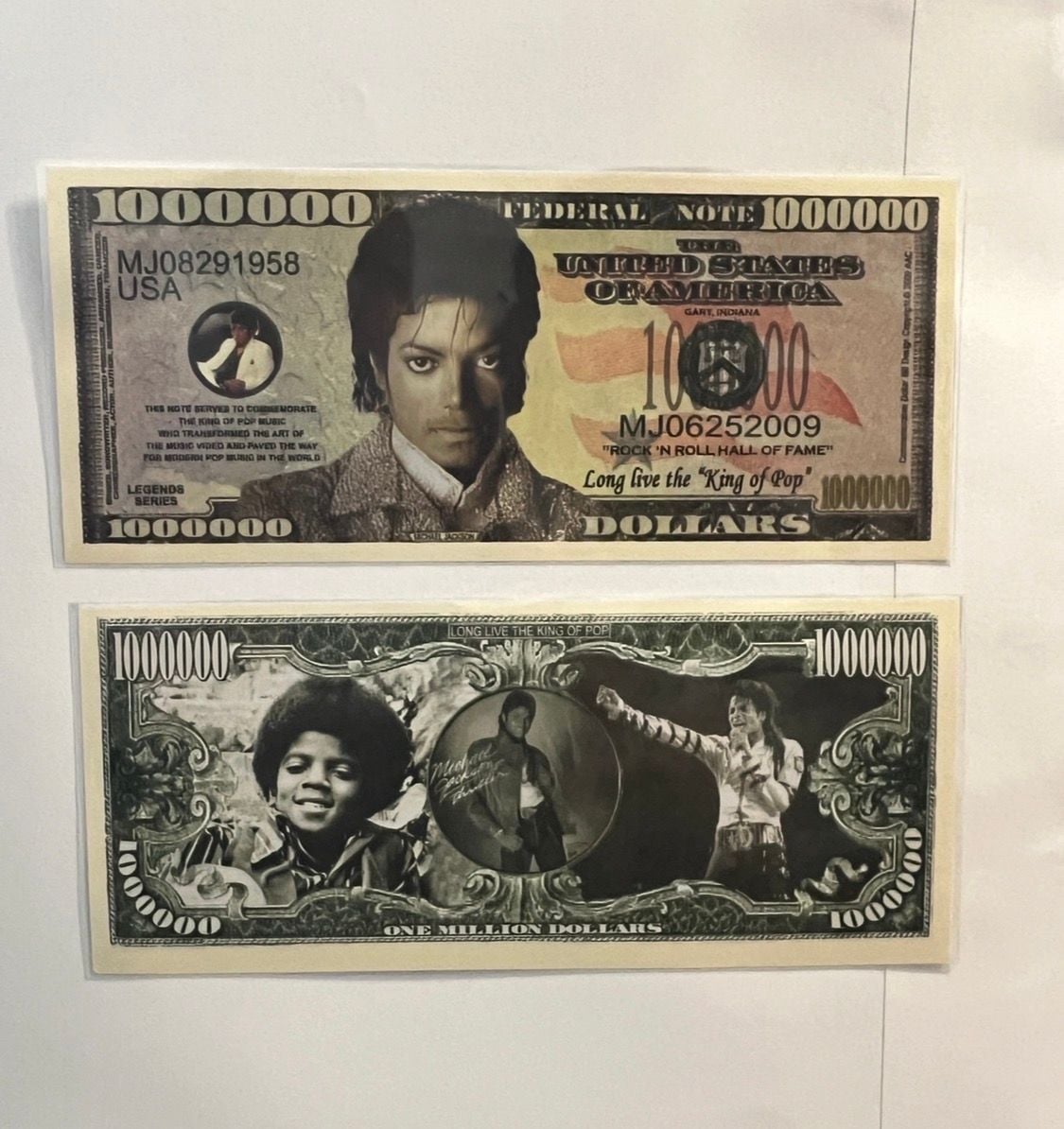 Michael Jackson One Million Dollar Novelty Bill Tribute 1