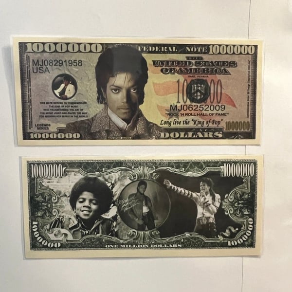 Michael Jackson One Million Dollar Novelty Bill Tribute